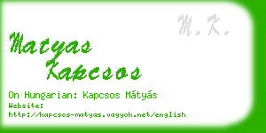matyas kapcsos business card